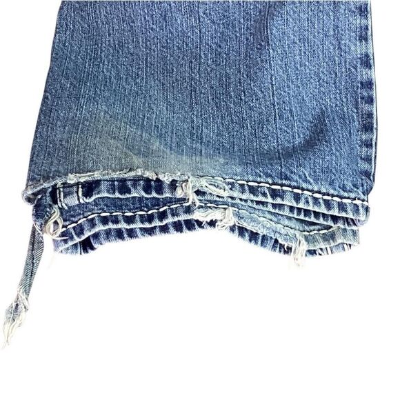 Wrangler Rock 47 Jeans Men 40X34 Blue Western Embroidery Bootcut Frayed Creased - Picture 7 of 10